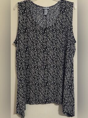 Catherines Tank Top Women’s Size 3X Polka Dot Black Slit Side